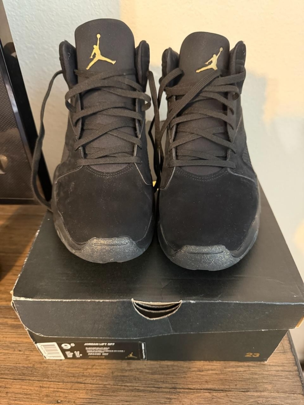 Jordan Lift Off Black Sneakers with Gold Jumpman